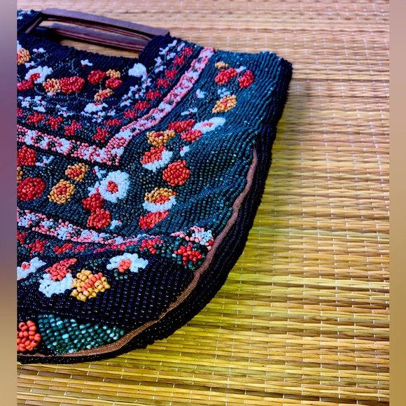 Anthropologie Fully Beaded Clutch Satchel bag - Picture 5 of 10